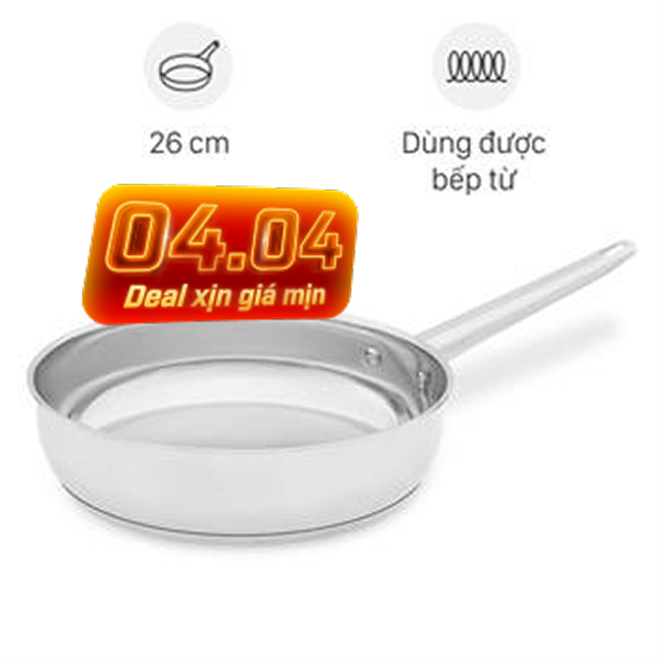 Chảo inox đáy từ Sunhouse Healthy IN26M9