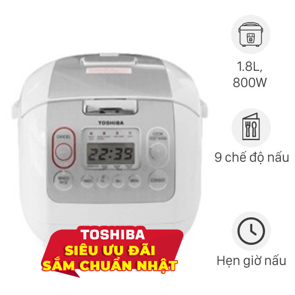 Nồi cơm điện tử Toshiba 1.8 lít RC-18NMFVN(WT)