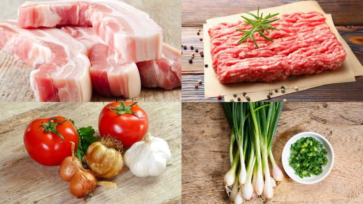 Nguyên liệu món ăn cách làm bún chả chan thơm ngon đậm đà tại nhà chuẩn vị như ngoài hàng