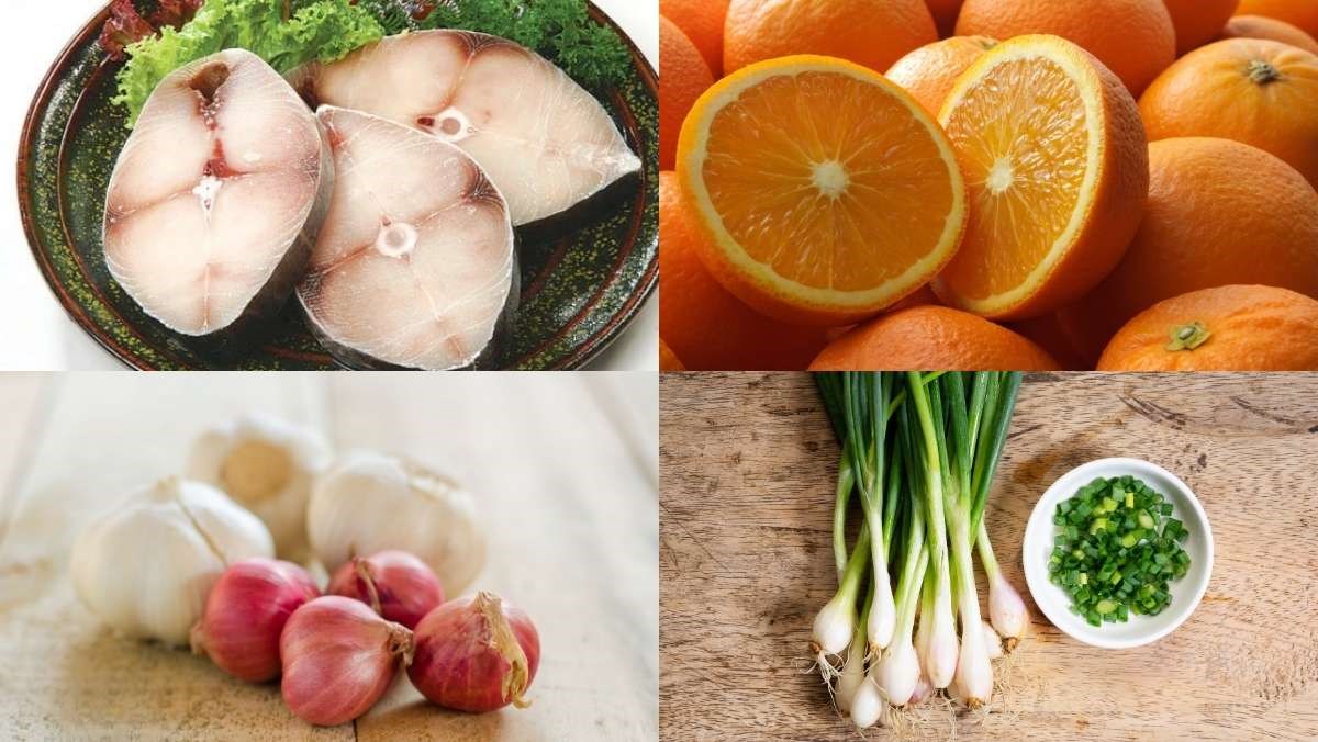 Nguyên liệu món ăn cách làm cá thu sốt cam thơm ngon đậm đà cho bữa cơm gia đình thêm hấp dẫn