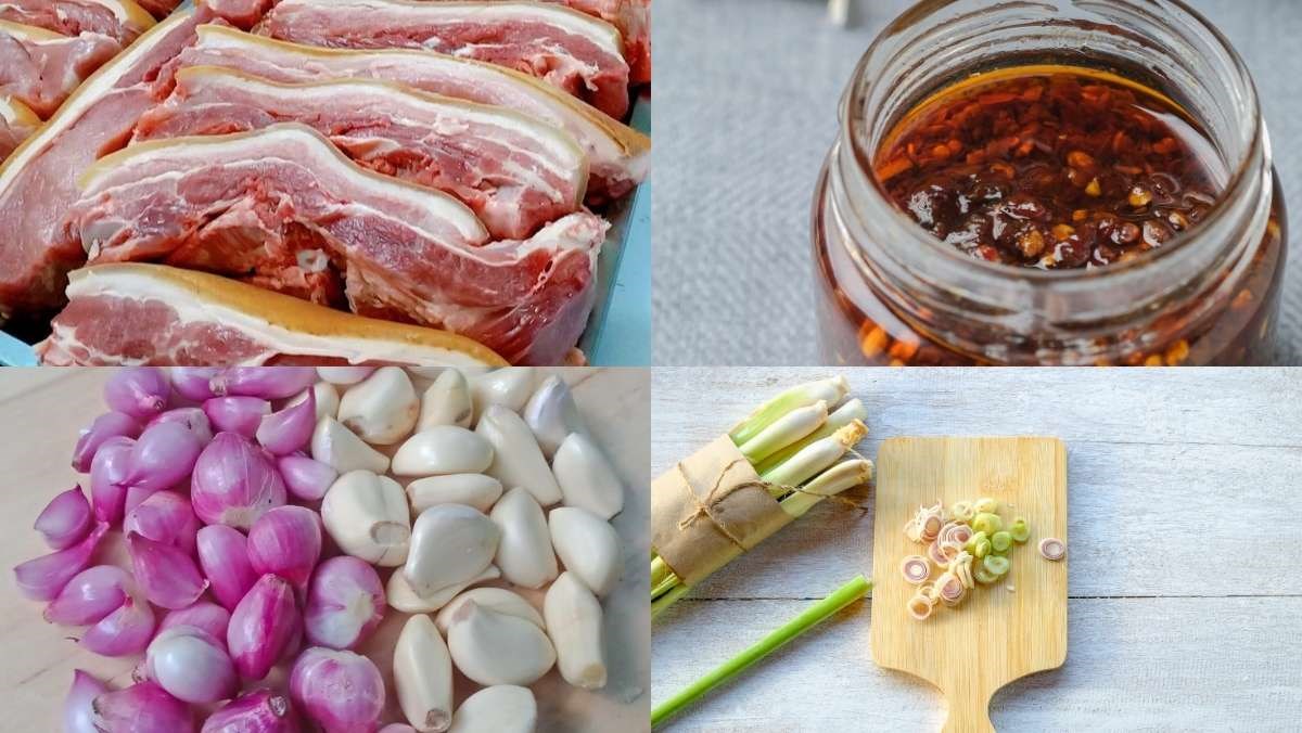 Nguyên liệu món ăn cách làm heo rừng xào sa tế sả ớt giòn ngon làm mồi nhấm cực đơn giản