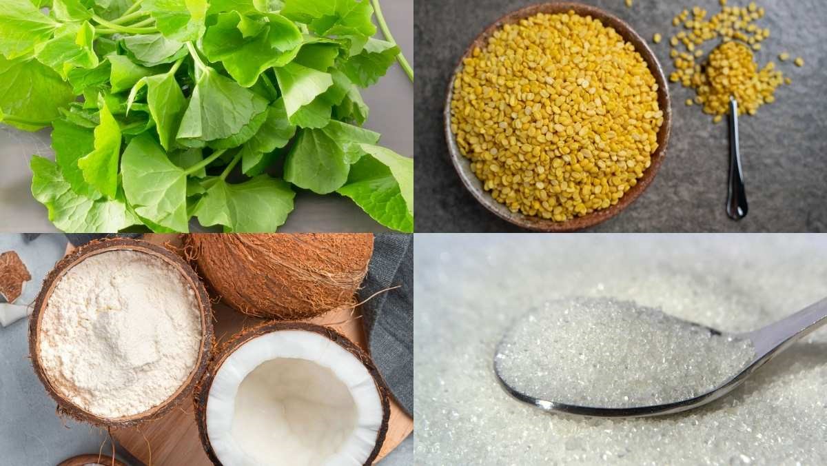 Nguyên liệu món ăn cách làm rau má đậu xanh sữa dừa (công thức kinh doanh) thơm béo giải nhiệt