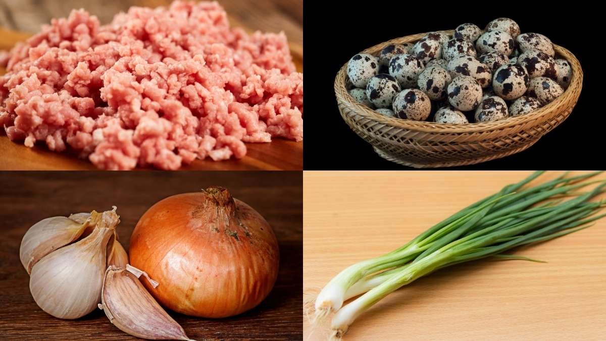Nguyên liệu món ăn cách làm thịt băm kho trứng cút đậm đà, cực hao cơm cho sinh viên tại nhà