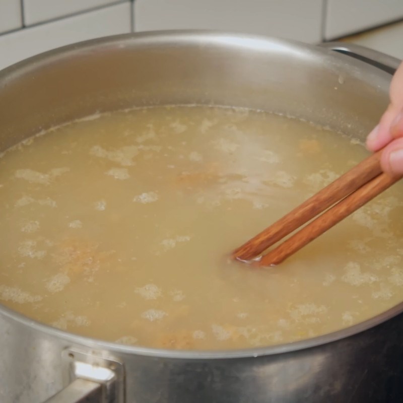 Bước 2 Đun riêu cua Cách nấu lẩu cua đồng miền bắc