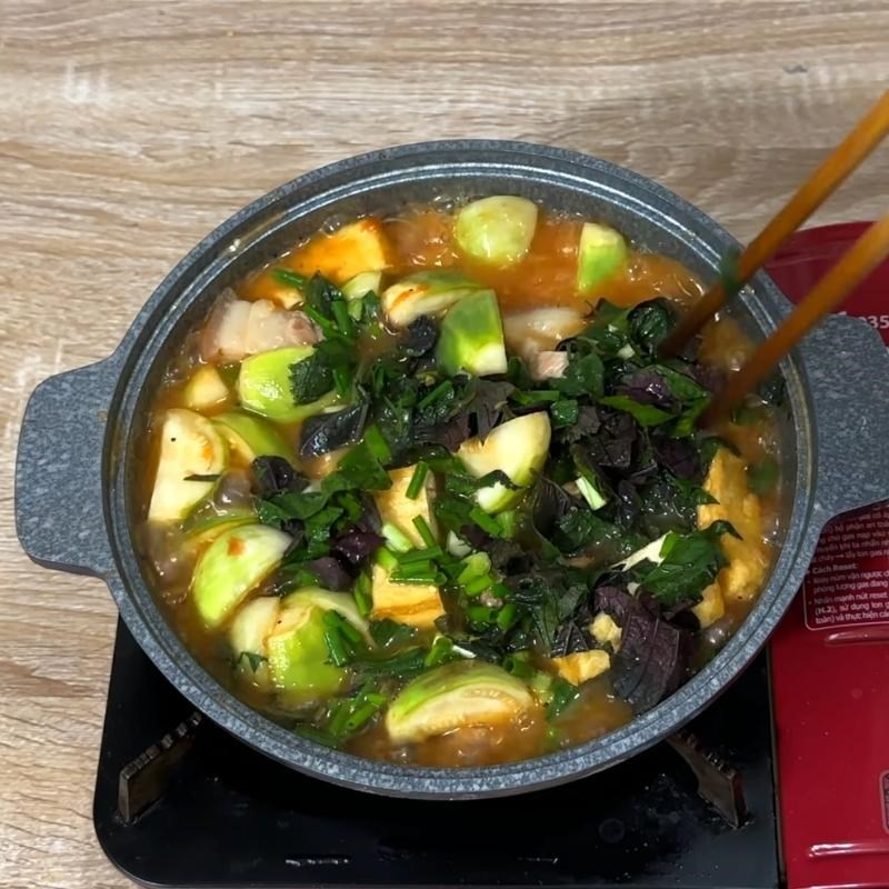 Bước 3 Cách nấu canh cà xanh Canh cà xanh