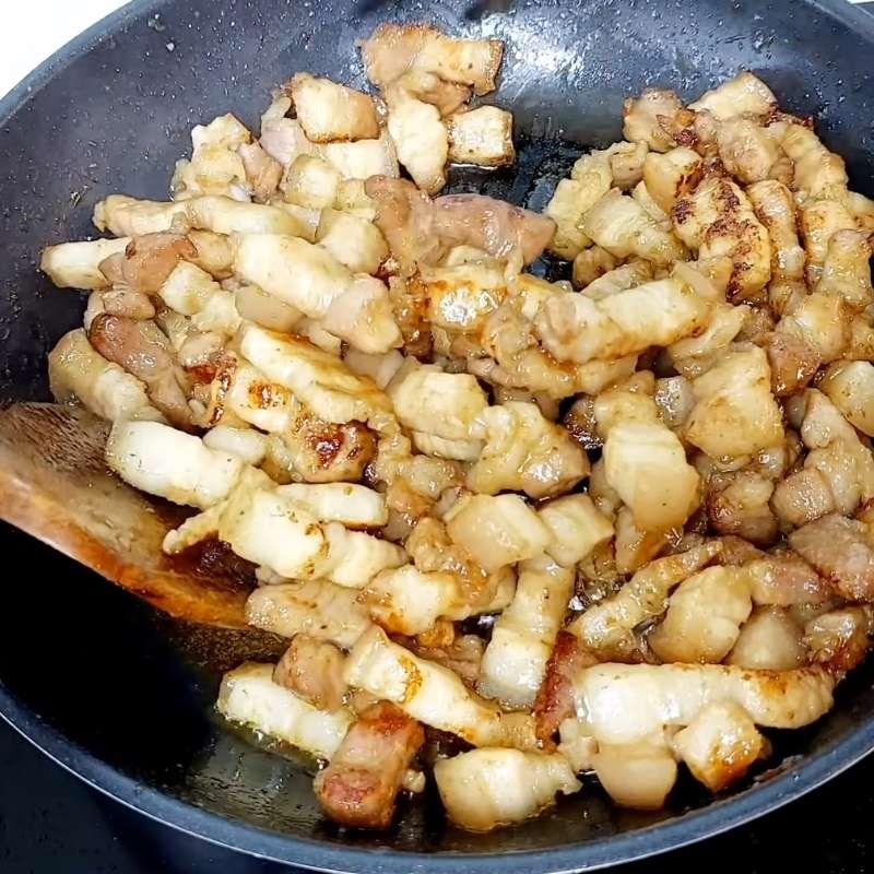 Bước 3 Cách rang thịt ba chỉ với mắm tép cháy cạnh Thịt ba chỉ rang mắm tép