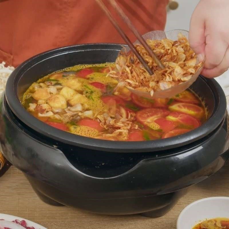 Bước 5 Hoàn thiện lẩu cua đồng miền Bắc Cách nấu lẩu cua đồng miền bắc