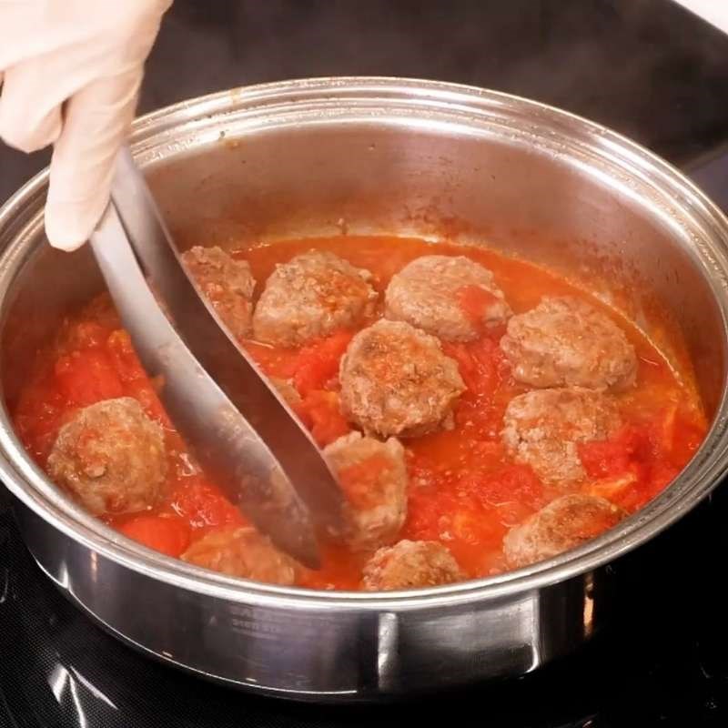 Bước 5 Hoàn thiện thịt bò băm viên sốt cà chua Bò viên sốt cà chua