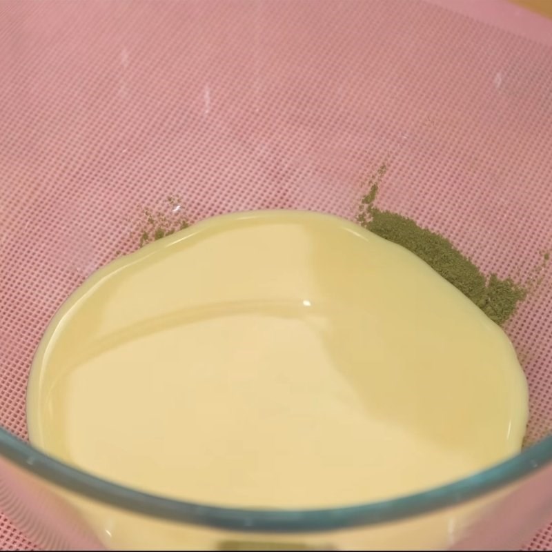 Bước 1 Làm nhân kem mochi trà xanh Kem mochi