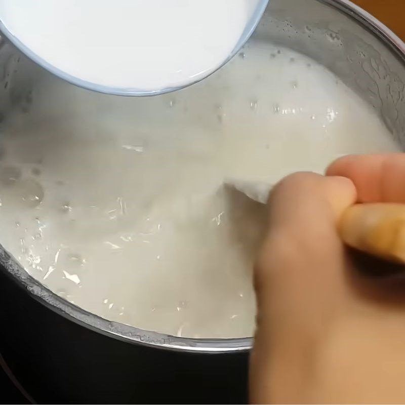 Bước 3 Nấu sữa đậu nành và pha bột gạo chè tàu hủ