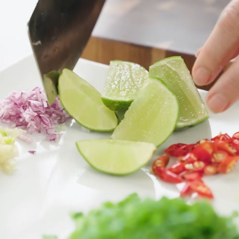 Bước 1 Sơ chế các hỗn hợp hành, tỏi, gừng Bún cá dầm