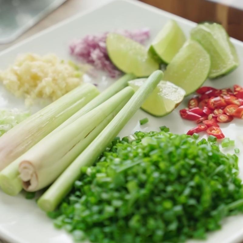Bước 1 Sơ chế các hỗn hợp hành, tỏi, gừng Bún cá dầm