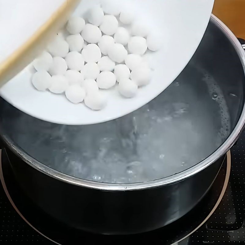 Bước 1 Sơ chế đậu nành và làm trân châu trắng chè tàu hủ