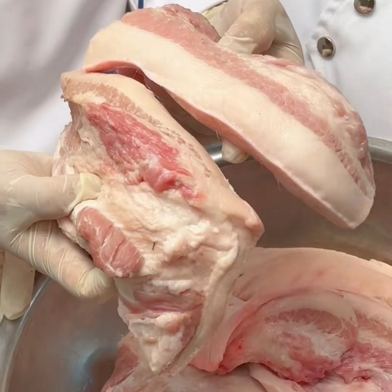 Bước 1 Sơ chế mỡ lợn Tóp mỡ Triều Khúc