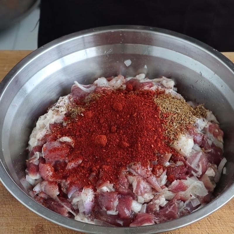 Bước 4 Tẩm ướp gia vị tê cay lần 2 Xiên nướng Trung Hoa