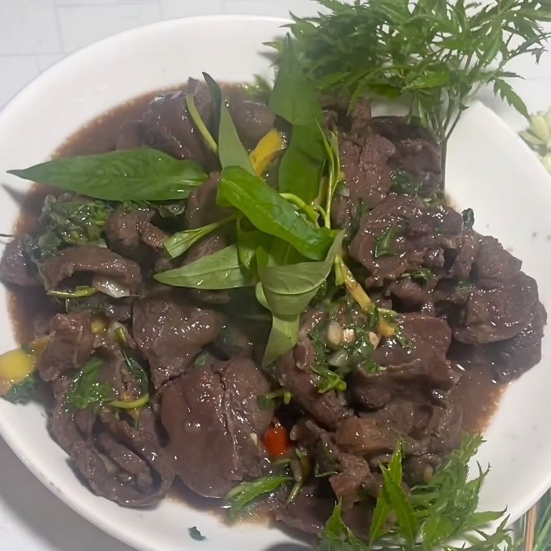 Bước 5 Thành phẩm Thịt ngựa xào rau răm