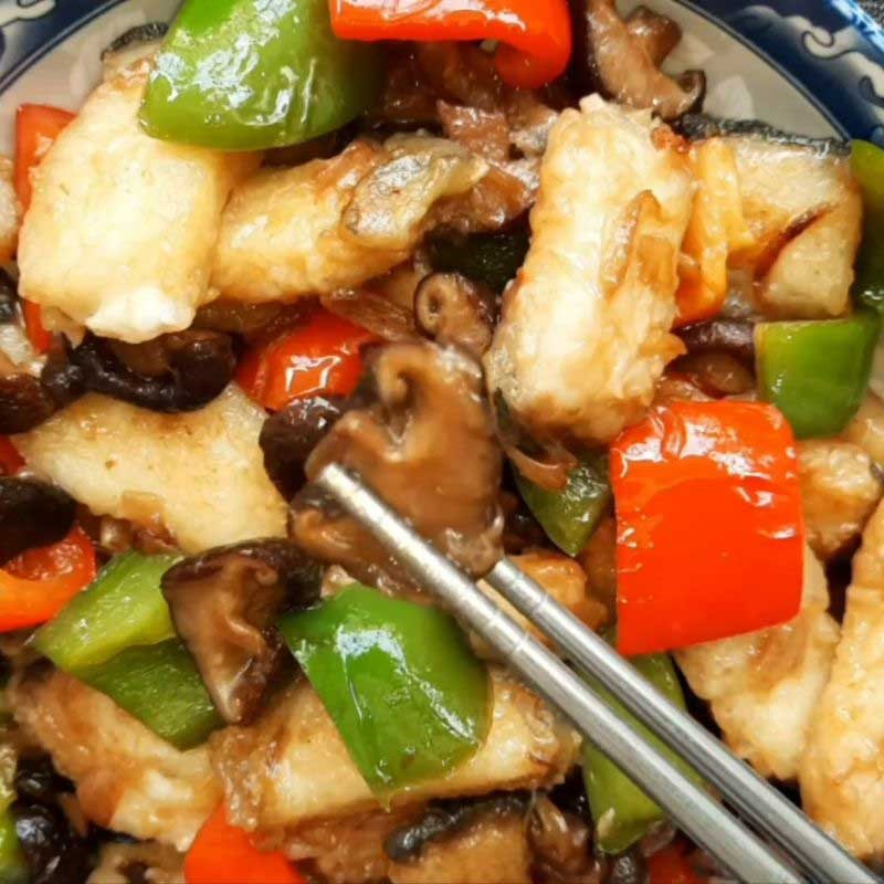 Bước 4 Thành phẩm Cá tầm xào