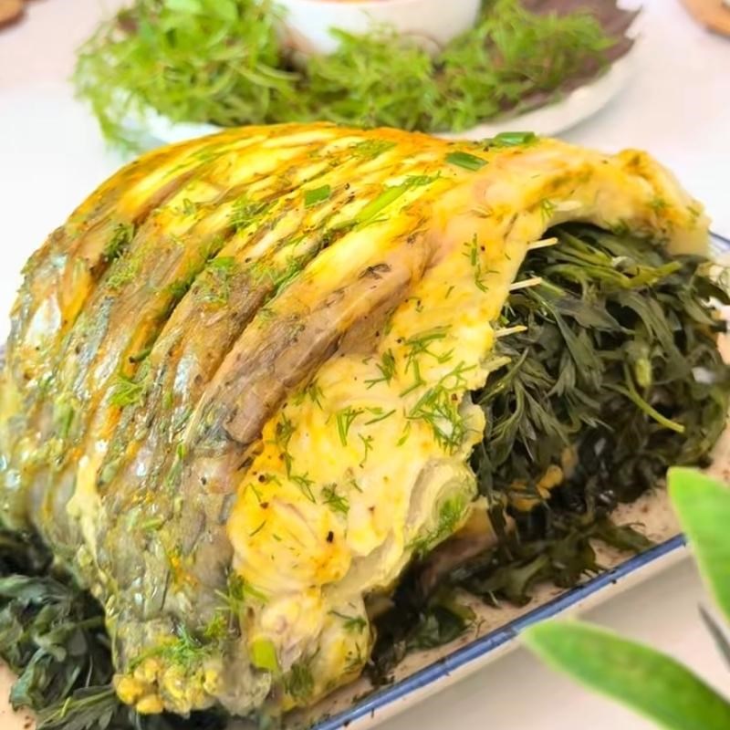 Bước 4 Thành phẩm Cá trắm hấp ngải cứu