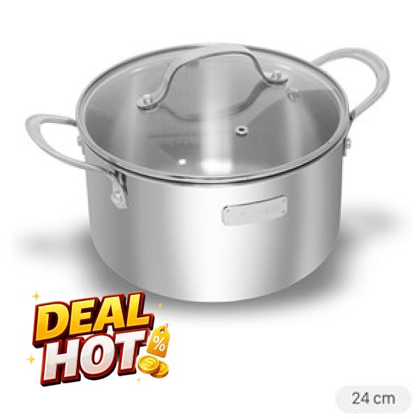 Nồi inox nắp kính 24 cm Elmich Tri-Max 2353734