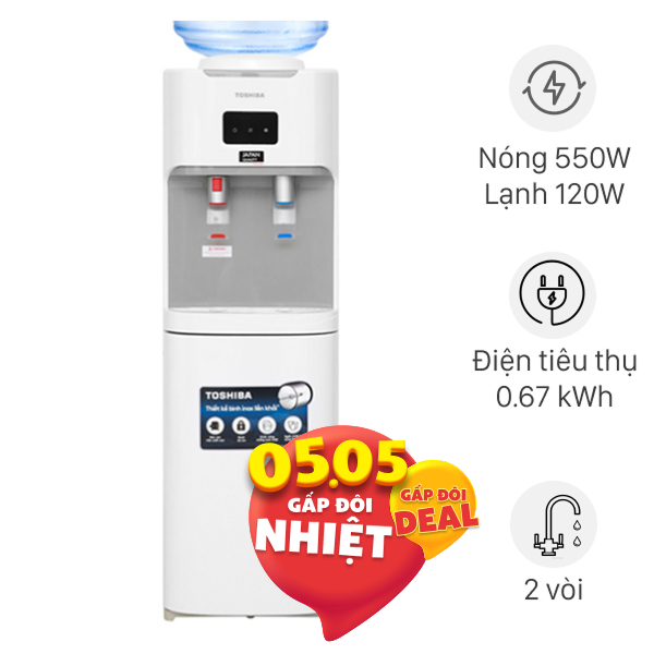 Cây nước nóng lạnh Toshiba RWF-W1664TV(W1) 670W