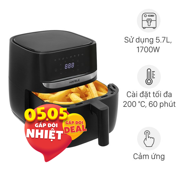Nồi chiên không dầu Hafele 5.7 lít HS-AF502B (535.43.713)
