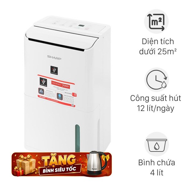 Máy hút ẩm Sharp DW-D12A-W 240W