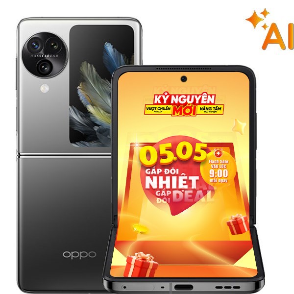 Điện thoại OPPO Find N3 Flip 5G 12GB/256GB Đen/Vàng đồng