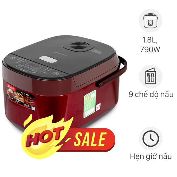 Nồi cơm điện tử Sharp 1.8 lít KS-COM194EV-RD