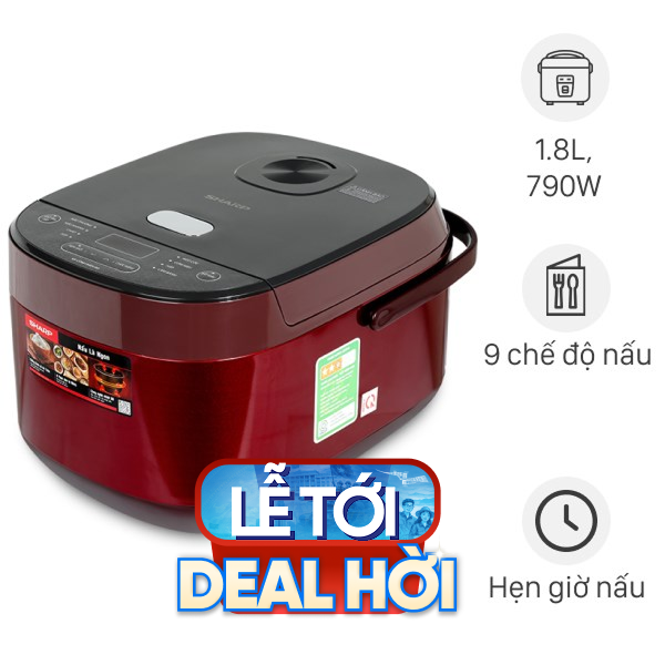 Nồi cơm điện tử Sharp 1.8 lít KS-COM194EV-RD
