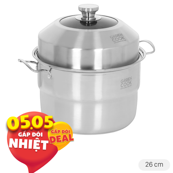 Nồi xửng hấp inox Green Cook GCST01-26IH
