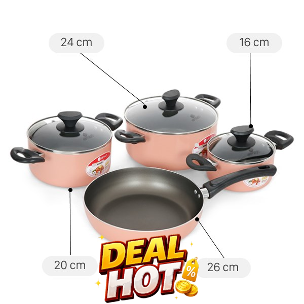 Bộ nồi chảo nhôm chống dính Elmich EL1162E