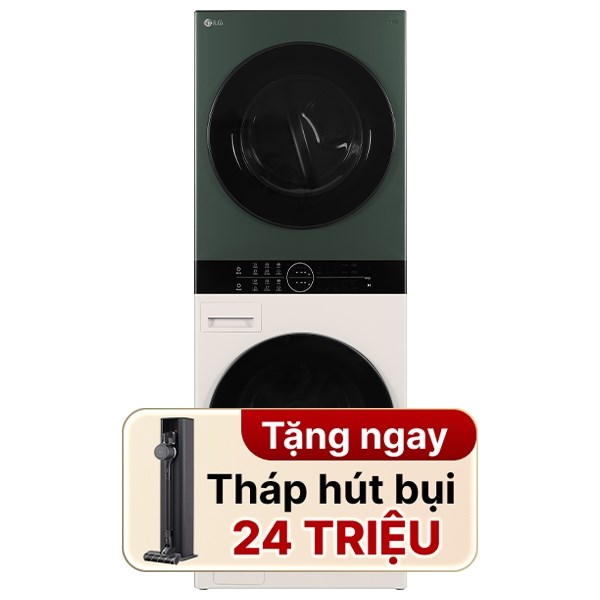 Tháp giặt sấy LG Wash Tower Inverter giặt 25 kg - sấy 17 kg WT2517NHEG