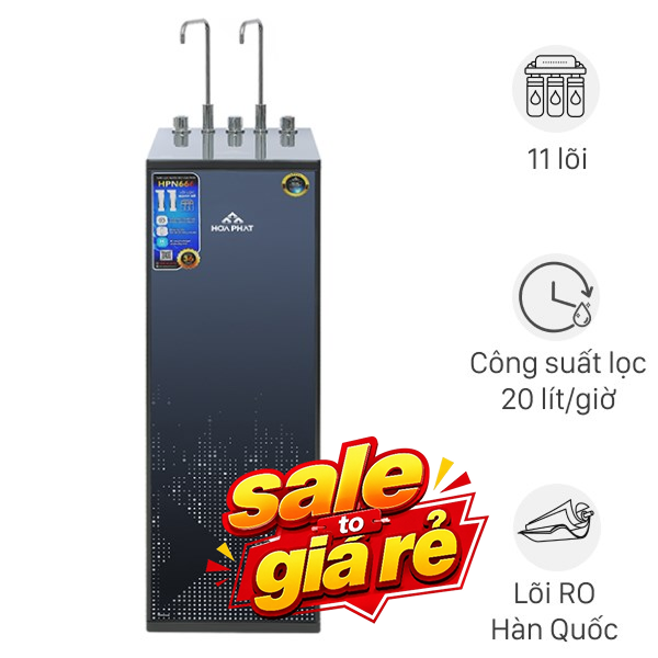 Máy lọc nước RO nóng nguội lạnh Hydrogen Hòa Phát HPN666 11 lõi