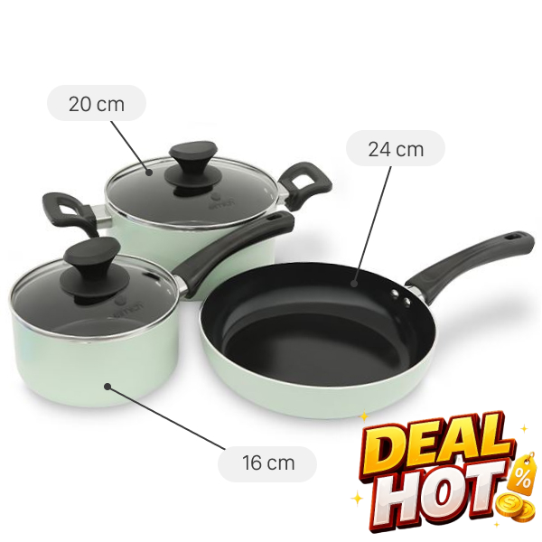 Bộ nồi chảo quánh nhôm chống dính Elmich EL-5212MN