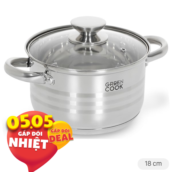 Nồi inox 5 đáy Green Cook GCS243-18IH