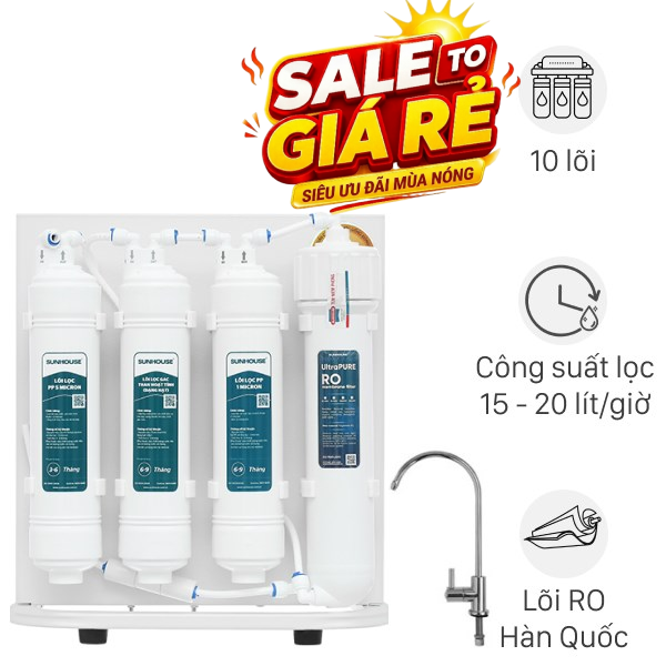 Máy lọc nước RO Hydrogen Sunhouse SHA8201KV