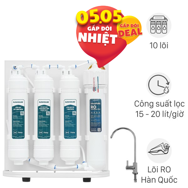 Máy lọc nước RO Hydrogen Sunhouse SHA8201KV