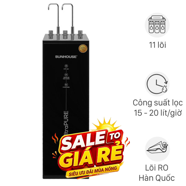 Máy lọc nước RO nóng nguội lạnh Hydrogen Sunhouse SHA76222KL
