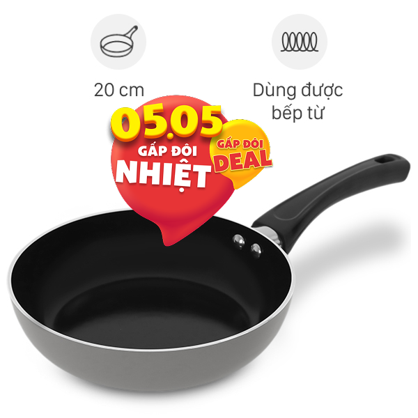 Chảo nhôm chống dính đáy từ Elmich Colosseum Y1 EL-3718