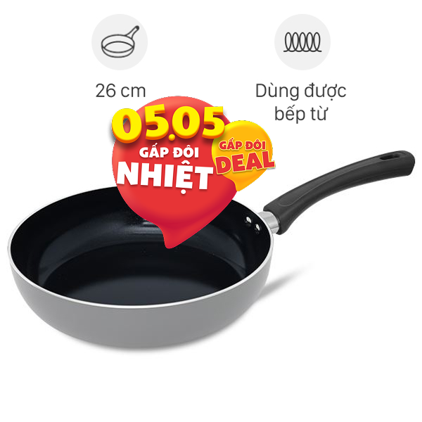 Chảo nhôm chống dính vân đá đáy từ Elmich Y1-3720
