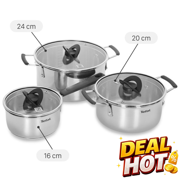 Bộ nồi quánh inox Tefal Optispace G7376S44
