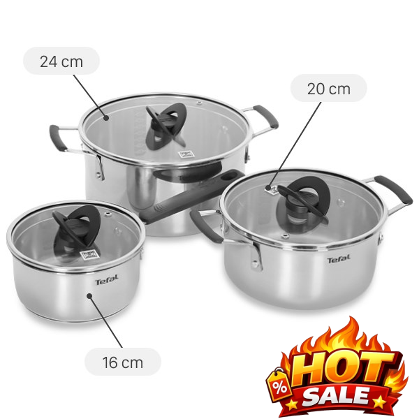 Bộ nồi quánh inox Tefal Optispace G7376S44