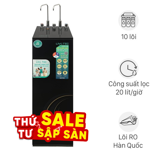 Máy lọc nước RO nóng nguội lạnh Hydrogen Livotec 638