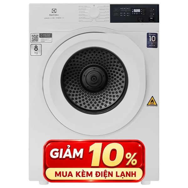 Máy sấy thông hơi Electrolux 8 Kg EDV804H3WC