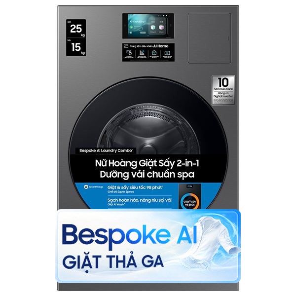 Samsung Inverter Giặt 25 kg - Sấy 15 kg WD25DB8995BZSV