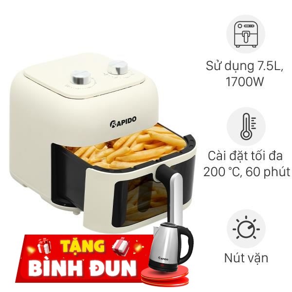 Nồi chiên không dầu Rapido 7.5 lít RAF-7.5M3