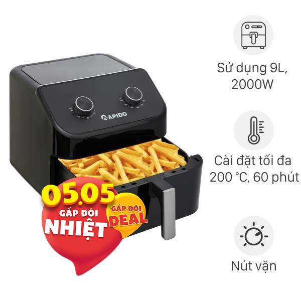 Nồi chiên không dầu Rapido 9 lít RAF-9.0M