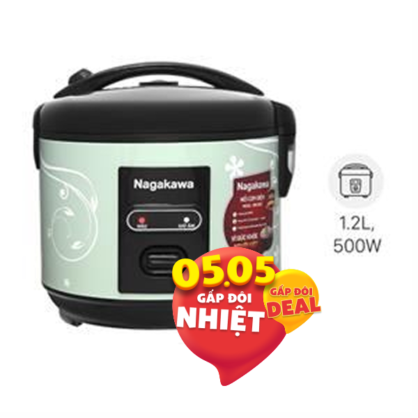 Nồi cơm nắp gài Nagakawa 1.2 lít NRC3812