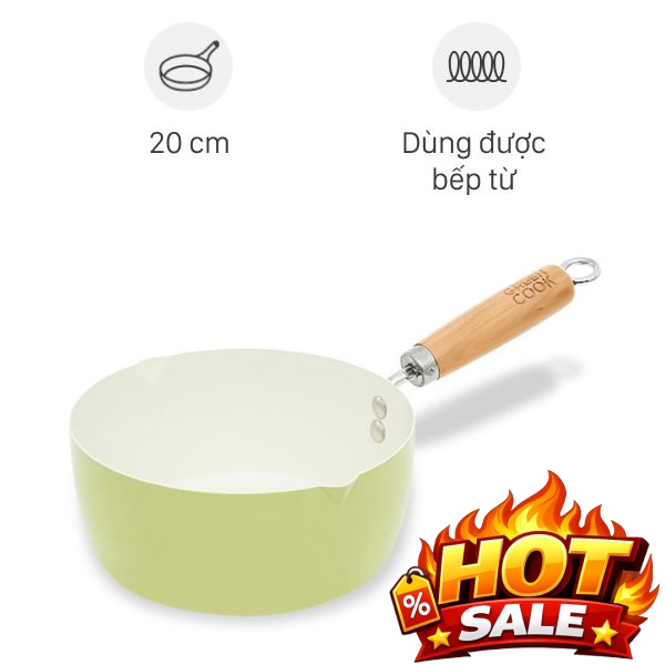 Chảo thép sâu chống dính đáy từ Green Cook GCP249-20IH