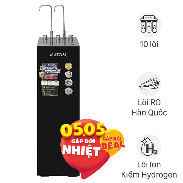 Máy lọc nước RO nóng nguội lạnh Hydrogen ion kiềm Mutosi MP-S129H